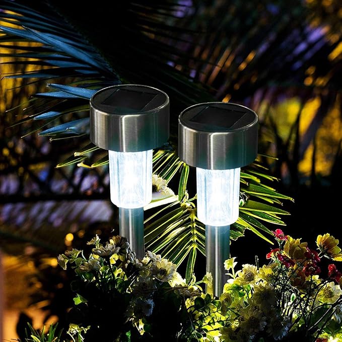 SOLPEX Solar Garden Lights Outdoor, 6 Color 12 Pack Stainless Steel Led Pathway Lights,Halloween/Christmas Solar Decorative，Christmas Decor for Patio, Lawn, Yard,Landscape and Walkway