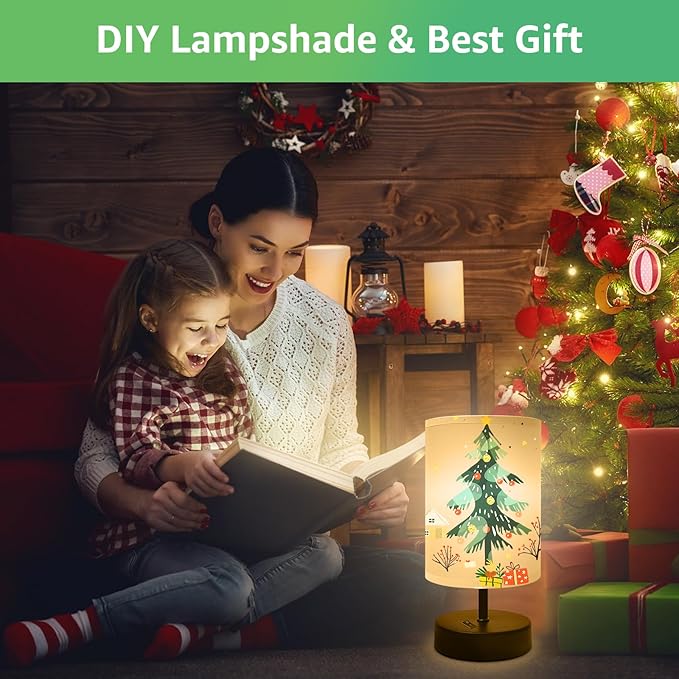 Small Lamp for Bedroom, Bedside Lamps for Night Stands, Mini Minimalist Table Lamp with Round Gray Fabric Shade, 9 Inch Desk Reading Lamp for Dorm Room Living Room Office Room, 2 Pack