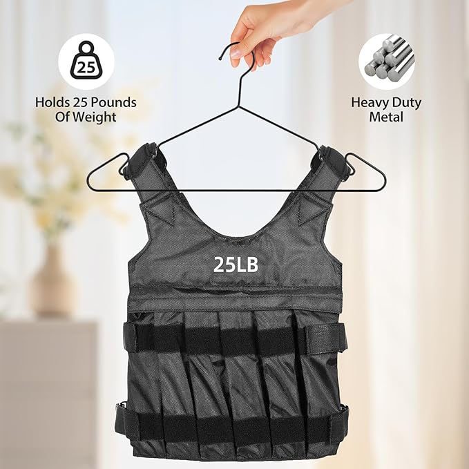 Black Aluminum Hangers, 16.5 Inch Smooth and Durable Metal Shirt Dress Hanger, Lightweight and Sturdy Metal Hanger for Suit Jackets and Casual Pants (20 Pack) (Black, Black-20P)