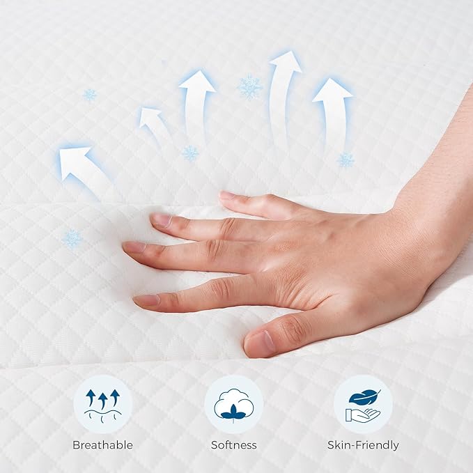 Inofia Twin XL Size Mattress, 14 inch Hybrid Twin XL Mattress in A Box,Ultra Comfort Memory Foam Layer, Medium Feels, Cooling Breathable Cover,Low Motion Transfer Supports for Any Sleep Position