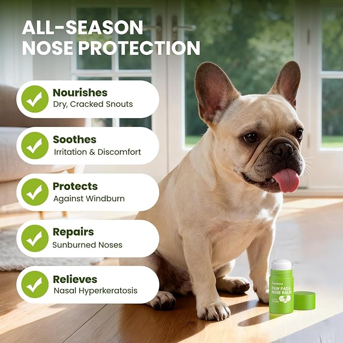 Lick-Safe Dog Paw & Nose Balm Stick with Coconut Oil | All-Natural Moisturizer & Soother for Dry, Cracked Snout & Pads | Nose Butter for Frenchies | Cream & Wax for Horse Hoof, 1.3 oz (36g)