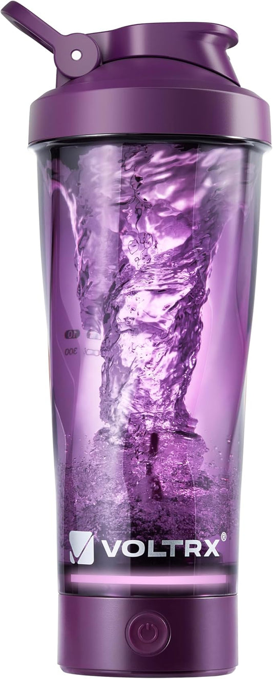 VOLTRX VortexBoost Electric Shaker Bottle, USB C Rechargeable Protein Shake Mixer, Shaker Cups for Protein Shakes and Meal Replacement Shakes, BPA-Free, Made with Tritan,Purple