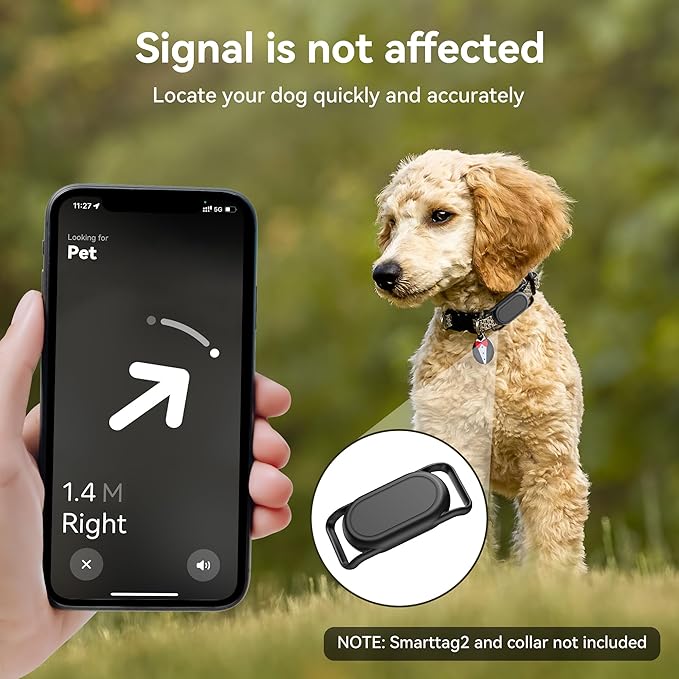 DDJ [2 Pack] Dog Collar Holder for Samsung Smart Tag 2, Dog GPS Tracker Waterproof Silicone Case for Galaxy Smarttag2, Anti-Lost and Scratch Resistant, for Cat, Pet, Fits Different Width Collars
