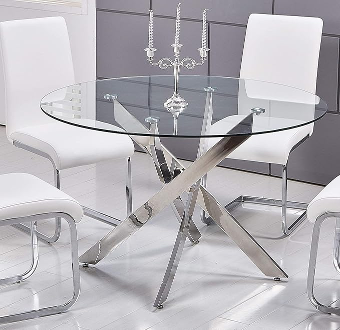 48" Inch Round Glass Table Top 1/4" Thick Flat Polish Edge Tempered by Fab Glass and Mirror