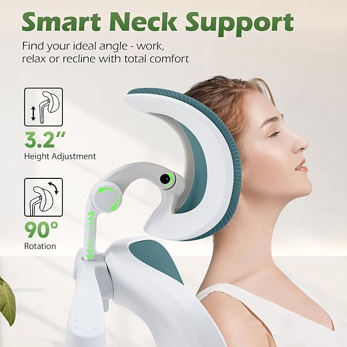 Office Chair Ergonomic Desk Chairs with Adjustable Lumbar Support& Headrest Hanger, High Back Breathable Mesh Chair with Wheels, Rolling Swivel Comfy Task Computer Chair for Home Work Gaming