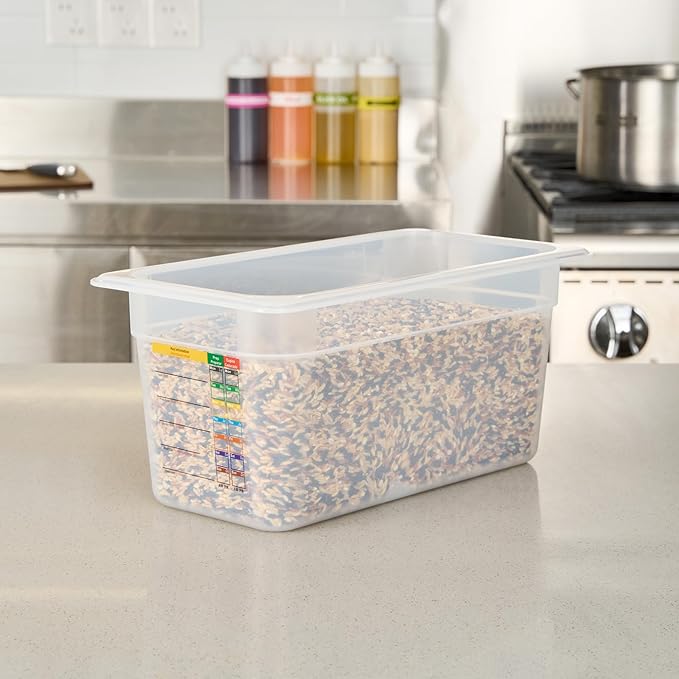 Restaurantware Food Storage Container 1 Pack of 12.7 x 6.8 x 5.9 Inches Plastic Stackable Storage Box White Reusable Label Container Dishwasher Safe For Restaurants And Kitchens