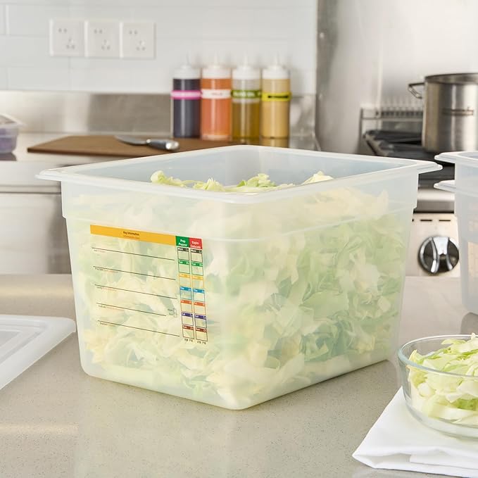 Restaurantware Food Storage Container 1 Pack of 12.7 x 10.3 x 7.8 Inches Plastic Stackable Storage Box White Reusable Label Container Dishwasher Safe For Restaurants And Kitchens