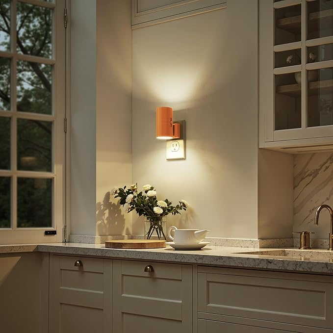 Briignite Night Lights Plug into Wall, Modern LED Night Light Plug in, Dusk to Dawn Sensor, Soft White 3000K, 0-100LM Adjustable Brightness, Dimmable NightLight for Hallway, Bedroom, Stairway, 2 Pack