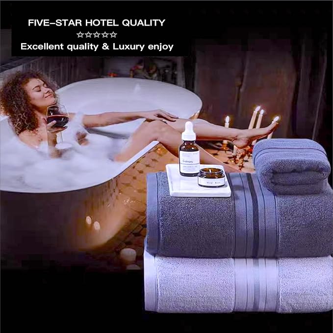 Bath Sheet,Oversized Bath Towel,Beach Towel, 40x73 inches, Extra Large,100% Luxury Cotton, Super Soft & Absorbent(Indigo Blue, Extral Large)