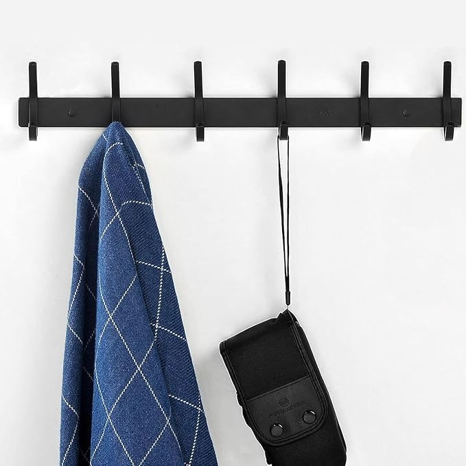 FANYITY 2 Pack Coat Rack Wall Mount, Coat Hooks for Wall, Entryway Coat Hanger Wall Mounted with 4 Double Dual Hooks for Purse Jacket Hat