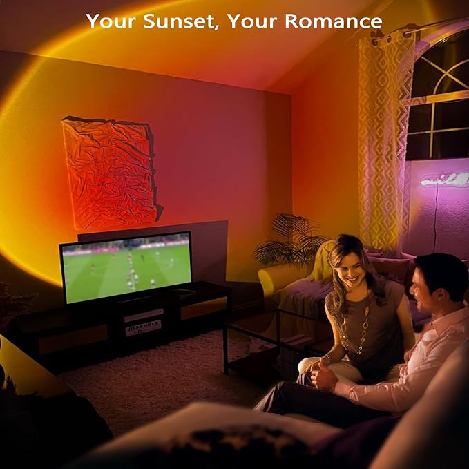 LED Sunset Lamp Projector,Multicolor Changing with USB Port,Sunset Light 180°Rotation for Room Decor,Sunset Lamp for Bedroom,Photography Party,Tiktok Live,Gift for Halloween, Christmas