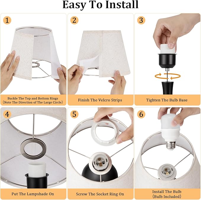 Seealle Touch Table Lamps for Nightstand, 3-Way Dimmable Small Bedroom Lamps for Night Stands, Wood Bedside Lamps for Living Room, Kids Room, End Table(LED Bulb Included)