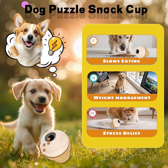 Interactive Dog Toy, Leak Proof Vortex Ice Cream Cone Chew Toy, Frozen Treat Dispensing Dog Toys, Dog Puzzle Toys, Indestructible Dog Toys for Small/Medium/Large Breeds, freezable Dog Toy