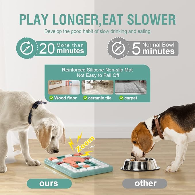 Dog Puzzle Toys,Interactive Treat Puzzle Dog Toy for IQ Training & Mental Stimulating,Treat Puzzle Dispensing with Squeaky Design for Large Medium Smart Dogs