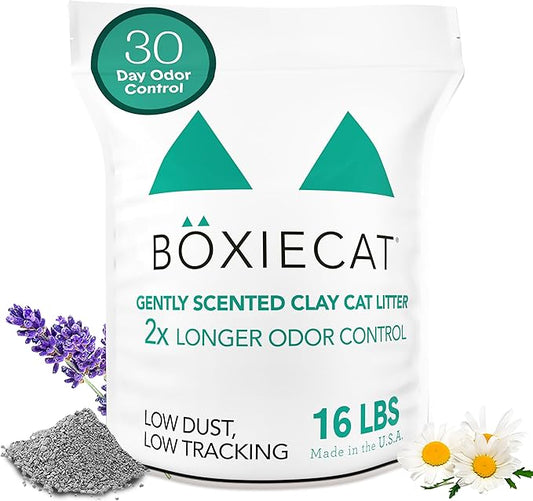 Boxiecat Gently Scented Premium Clumping Clay Cat Litter-16-Pounds