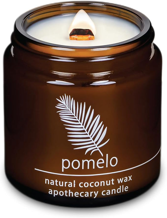 Hemlock Park Crackling Wood Wick Candle Handcrafted with Natural Coconut Wax (Small 4 oz, Pomelo Citrus)