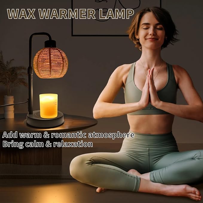 Candle Warmer Lamp, Candle Lamp with Timer Wax Melts Warmer - Dimmable & Height Wax Warmer Lamp for Melting Heating Jar Candle Scented Candle Warmer Home Decor Brightness