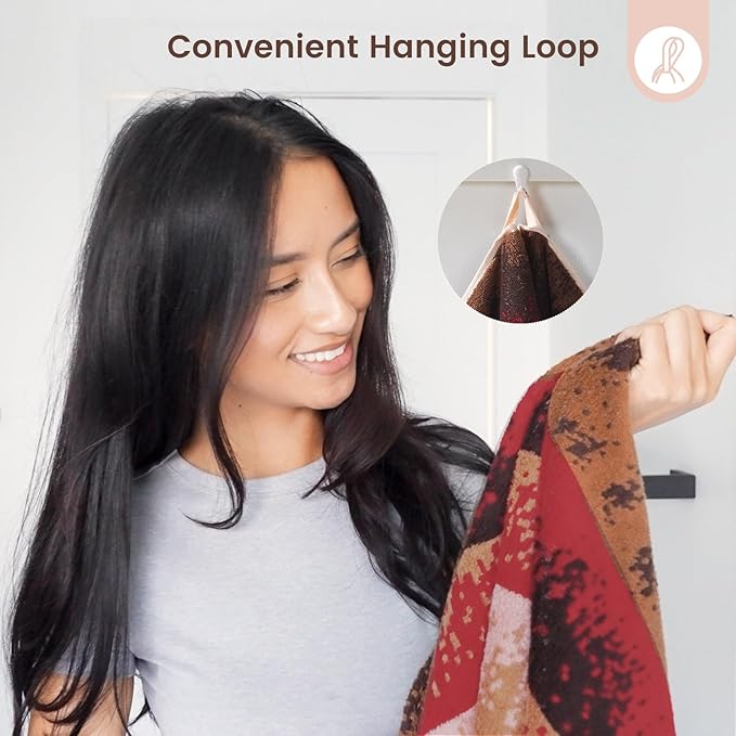 SEMAXE Bathroom Towel Set with Hanging Loop – 8-Piece Yarn Dyed Jacquard Cotton Towels, Oeko-TEX Certified, Soft & Absorbent, Gift-Ready for Bath, Spa, or Guest Use