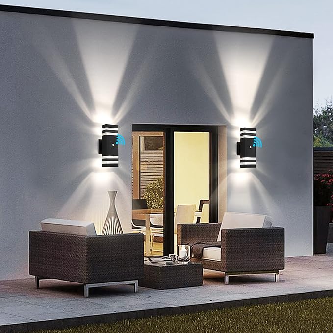 Dusk to Dawn Outdoor Light Fixture,Square Exterior House Lights-Waterproof Modern Led Outdoor Lighting,Warm White 3000K Sensor Outdoor Garage Lights,2 Pack G10 14W Outside Light for House