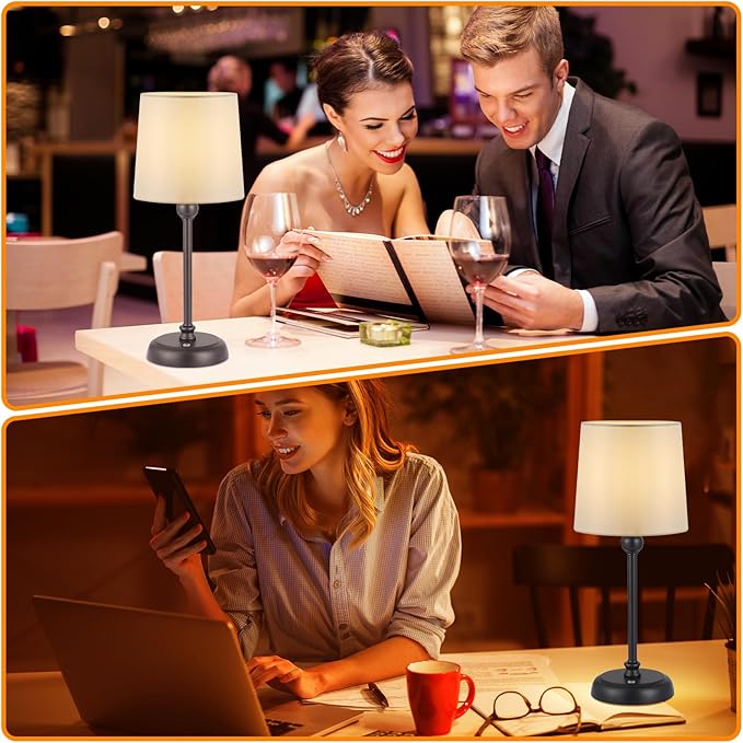 Cordless Small Table Lamp,6000mAh Rechargeable Battery Powered,LED Touch Control Dimmable Bedside Operated Night Table Top,Light for Bedroom/Home/Restaurant/Entryway/Dining/Living Room(Black-High)