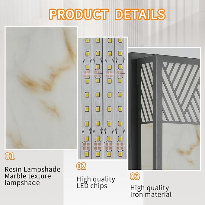 LED 26W Outdoor Wall Sconce,24.8in Black Modern Exterior Light Fixture with Resin Shade,IP65 Waterproof Porch Lighting Brightens to Garage,Front Door,Patio