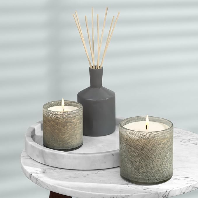 LAFCO New York Classic Candle, Paradiso Fig - 6.5 oz - 50-Hour Burn Time - Reusable, Hand Blown Glass Vessel - Made in The USA