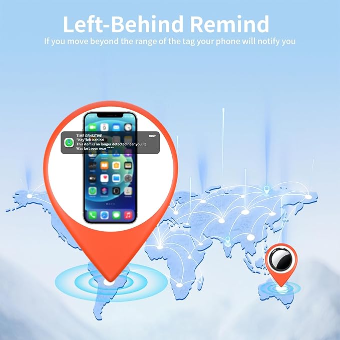 Tracker Tags 4 Pack [Apple MFi Certified] Pair with Apple Find My(iOS Only) Smart Bluetooth Tracking Tags Key Finder Item Locator Waterproof Worldwide Tracker for Pets Wallet Backpack Dogs Luggage