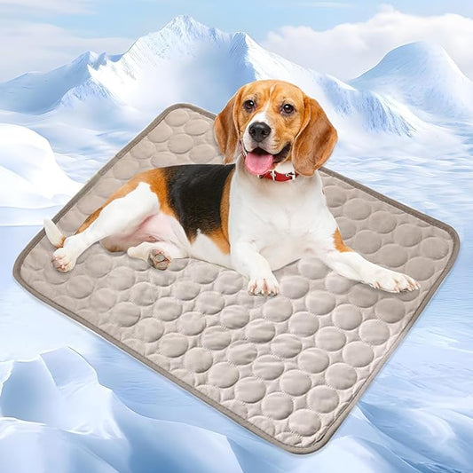 Kittra Dog Cooling Mat,Washable Portable Coolings Pad for Pet Dogs & Cats Sleeping Mat for Indoor & Outdoor Use, Keep Cooling for Pets(Gray,27.6" L x 21.7" W)