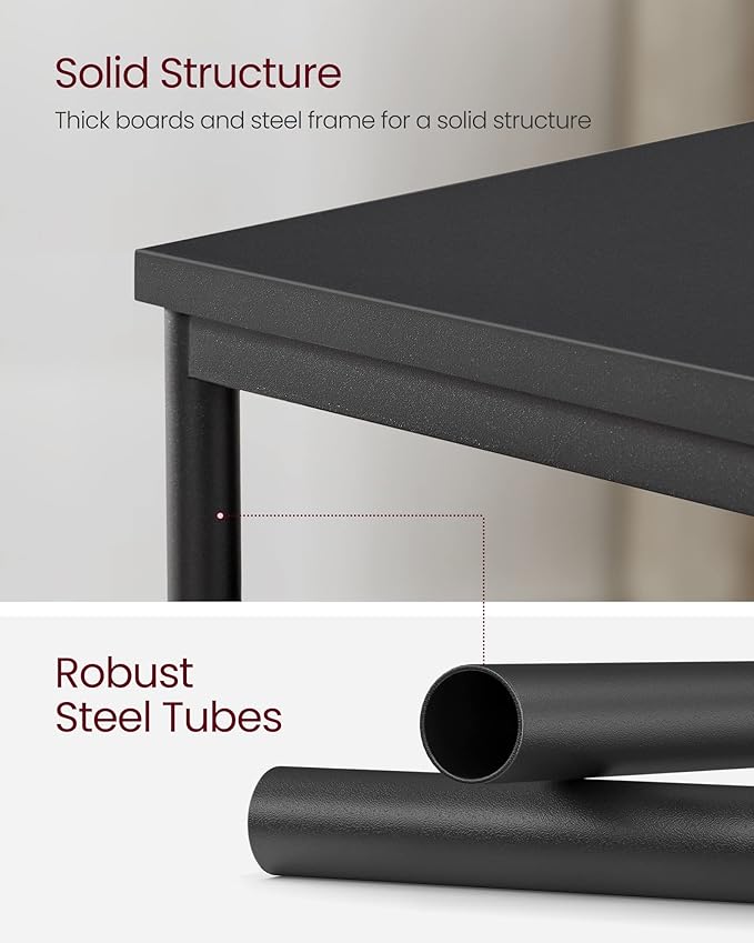 VASAGLE Side Tables Set of 2, Small End Table, Nightstand for Living Room, Bedroom, Office, Bathroom, Black ULET272B16