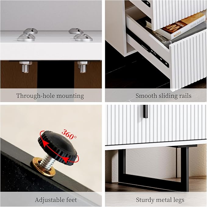 Modern Chest of Drawers with 9 Drawers,Deep Drawers,Clothes Organizer,Large Storage Cabinet for Living Room, Bedroom,Hallway,with Anti-Tipping Device, White