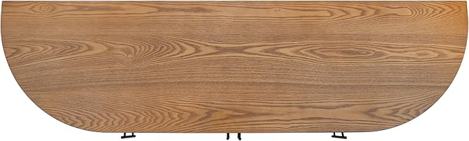 Christopher Knight Home Tian Modern Wooden Kitchen Sideboard Cabinet with Metal Handles, Living Room Storage Cabinet with Shelves, Spacious Dining Room Cupboard with 4 Doors, Curved Form, Natural