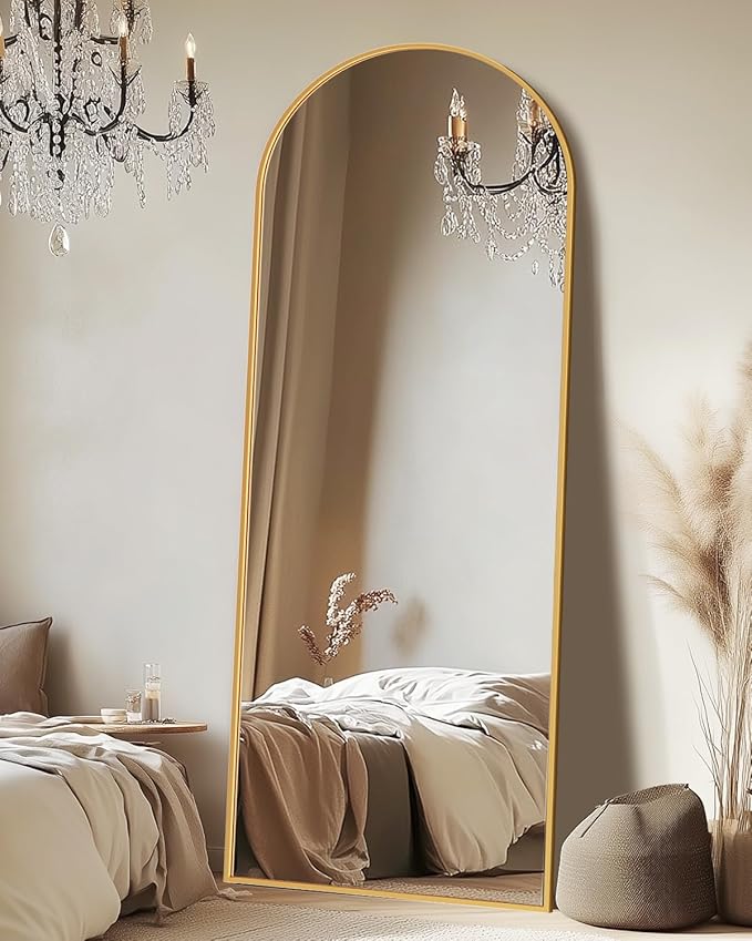 Floor Mirror, 68"×26" Full Length Mirror with Stand for Bedroom Living Room, Gold