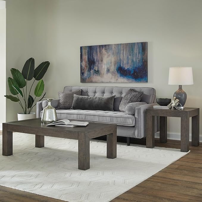 Liberty Furniture Cascade Falls Living Room 3 Piece Set - Cocktail Table, 2 Square End Tables - Satin Espresso