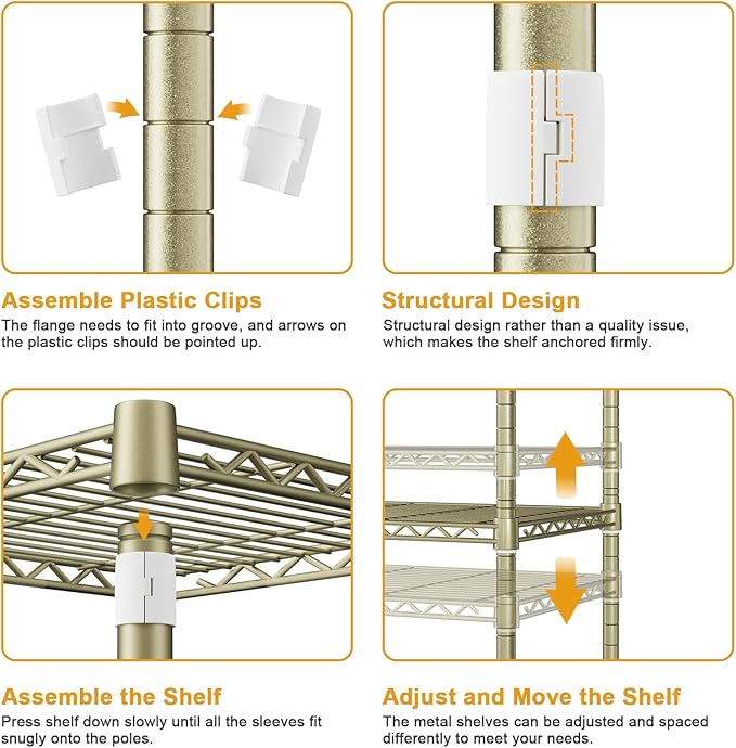 P1 Rolling Clothes Rack, Portable Wardrobe Closet with Wheels, Heavy-Duty Closet Clothing Rack for Hanging Clothes, 35.5" W x 15.7" D x 80.5" H, Hold 500lbs, Gold