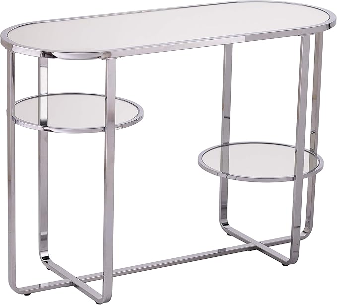 SEI Furniture Maxina Console Table, Polished Chrome