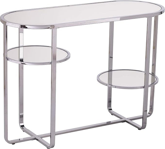 SEI Furniture Maxina Console Table, Polished Chrome