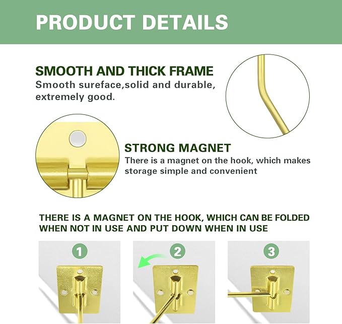 Banana Hanger Hook – Space Saving Banana Holder Hanger to Keep Bananas Fresh, Self Adhesive and Screw Banana Hook 3Pack Gold