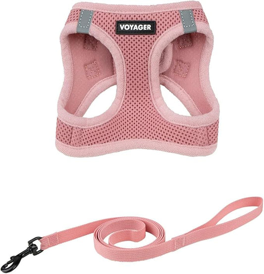 Voyager Step-in Pet Harness - All Weather Mesh, Adjustable Step in Harness for Cats and Dogs by Best Pet Supplies - 307S Pink, XXS