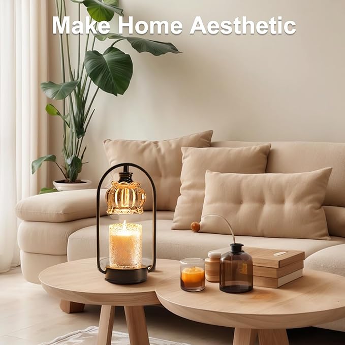 Candle Warmer Lamp, Electric Candle Warmer Light with Timer Dimmer Wax Melt Warmer for Bedroom Living Room Home Decor Birthday Christmas Gifts for Women Mom