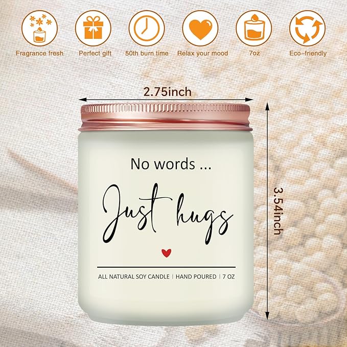 Bereavement Gifts - Sympathy Gift for Loss of Loved - Get Well Soon, Thinking of You, Feel Better Cheer Up, After Surgery Gfits for Women - Lavender Scented Candle