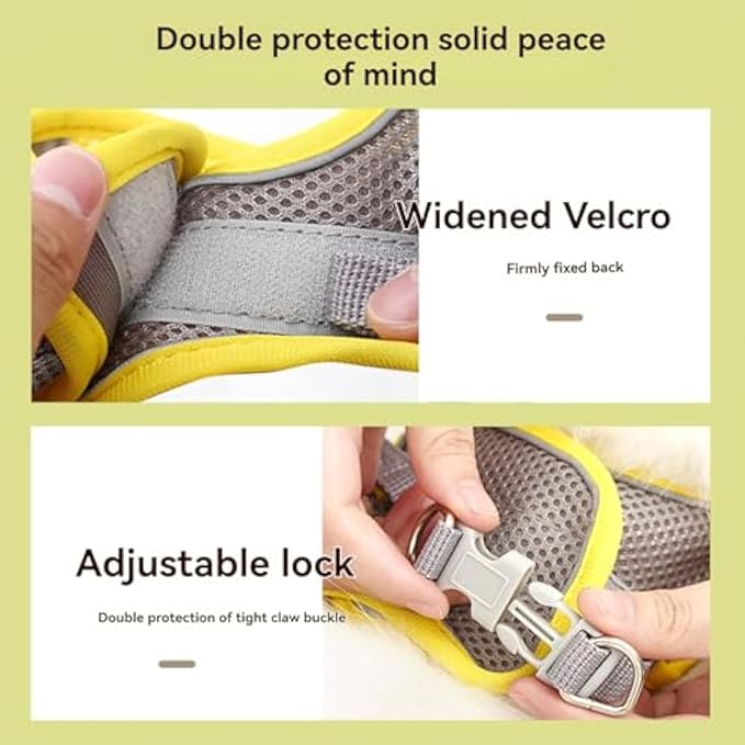 Stimulicat Cat Harness, Stimuli Cat Harness Design for Outdoor Cats, Adjustable Soft Mesh Vest Harness Escape Proof with Reflective Safety Strips, Allowing Cats to Safe (Lattice-Green, S)