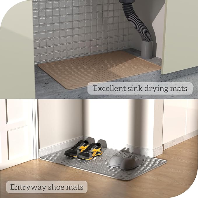 OHMO Cat Litter Mat Trapping Mat Premium Silicone 31.5x23.6 Pink, Waterproof and BPA Free Kitty Litter Box Mat, Easy Clean and Keeps The Floor Tidy