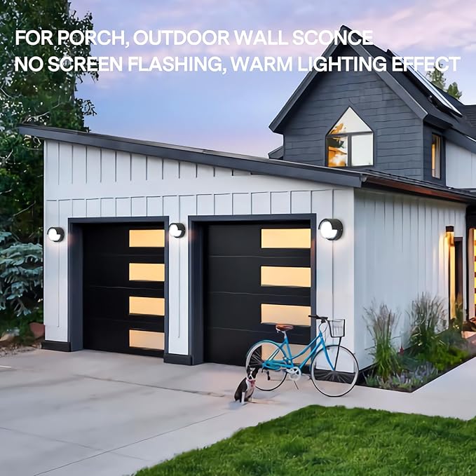 Modern Outdoor Wall Light - Waterproof Round Wall Mount Lamp for Garden/Patio - 6500K Cold Light