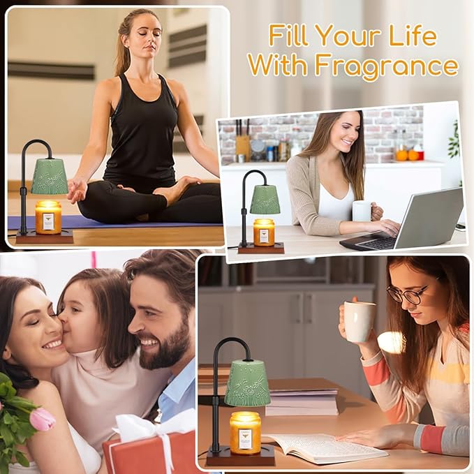 Ceramic Candle Warmer Lamp Dimmable, Electric Scented Wax Melt Warmer, Candle Warmer Melter for Jar Candles Mothers Day Birthday Gifts for Women Mom Grandma, Home Offices Decor Light(Dragonfly-2)