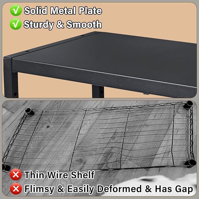 Expandable Metal Storage Shelves, 300 LBS Heavy Duty Metal Shelving Unit Rack For Pots And Pans Appliances Heavy Items, Adjustable 2 Tier Storage Shelf Rack Organizer For Kitchen Pantry Garage Laundry