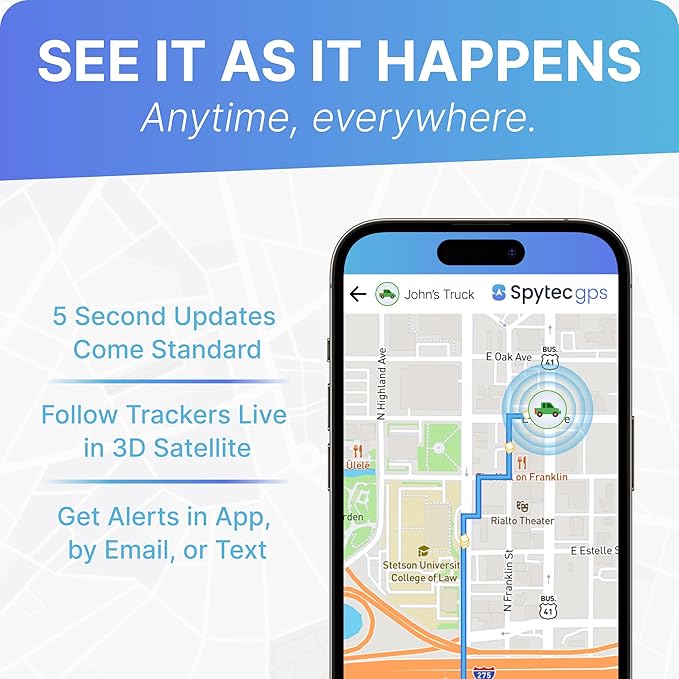 Spy Tec Atlas GPS Tracker for Vehicles & Kids | Up to 14-Day Battery Life | Geofencing, Portable Real Time Mini GPS Car Tracker w/Lifetime Support | Subscription Required