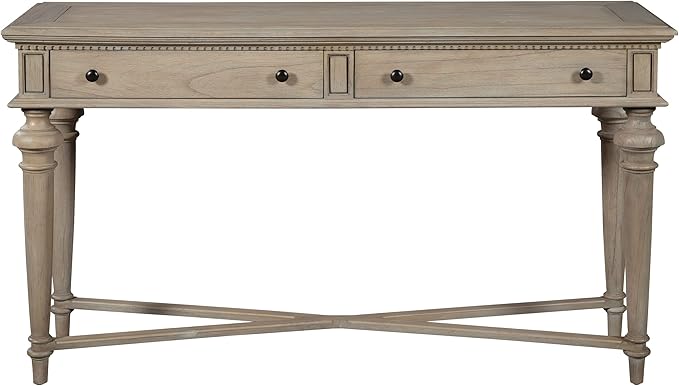 Hekman Furniture Sofa Table Driftwood Finish, Ample Storage Drawers Decorative Legs Cross Stretchers Bars, Sturdy Wooden Material Modern Entryway Table Best for Home Decor & Living Room