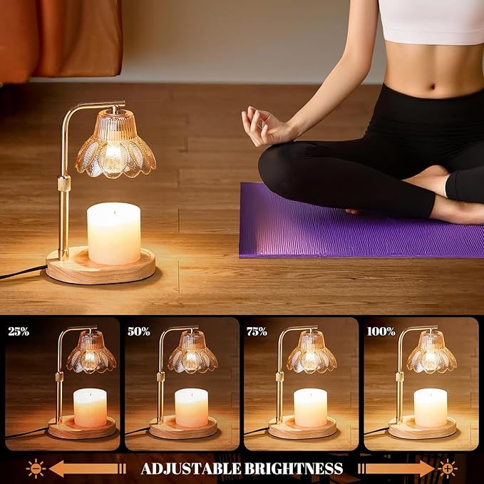 Candle Warmer Lamp with Timer and Dimmer-Adjustable Height Candle Lamp Warmer,New Home Gift Ideas,Brithday Gifts for Women Mom,Candle Light Warmer,Home Decor