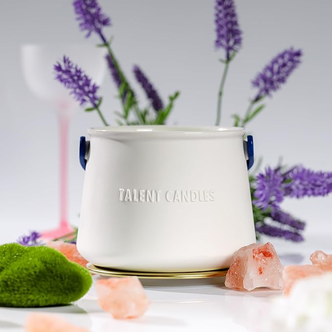 Candles for Home Scented - Scandinavian Style 3 Wick Candle - Long-Lasting Ceramic Candle Jar - Soy Candles Non Toxic with Minimalist Design - Summer Night