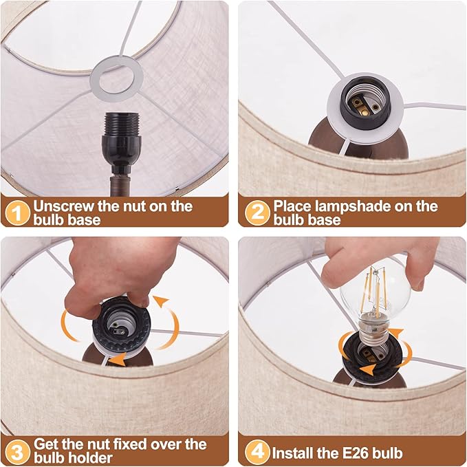 Luvkczc Touch Table Lamps Set of 2, 22" Tall Bedside Lamps with USB C+A Ports, Dimmable Table Lamp, Nightstand Lamps for Bedroom, Living Room, Office, Brown Lamps with Beige Lampshade, Bulbs Included